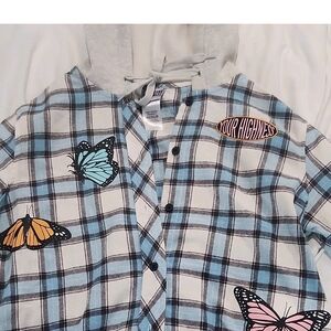Kids Plaid Button Down Shirt - Blue and Black